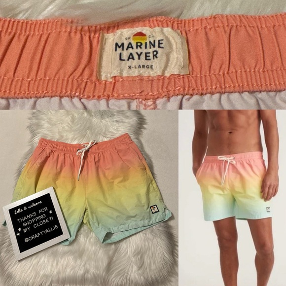 Marine Layer Rincon Swim Trunk in Multicolor Ombré | Men’s XL - Picture 1 of 10